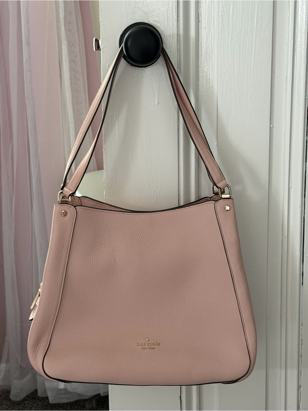 kate spade Dusty Pink Leather Shoulder Bag with Gold Hardware